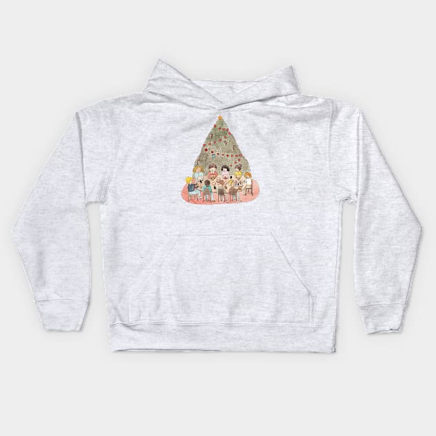 Christmas Greeting Card Kids Hoodie by TheLazyPainter